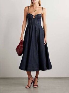 Zimmermann Crush Denim Corset Dress Size 0